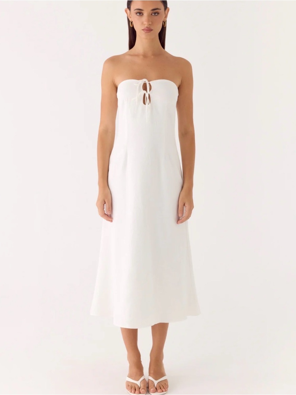 Peppermayo Sun Searching Midi Dress in White